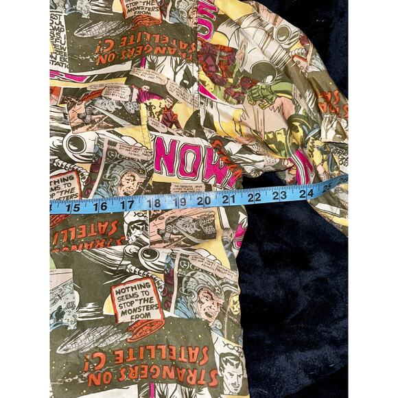 80's UNISEX SILK COMIC SHIRT 1953 JOHN BELACASTRO STRANGERS ON SATELLITE C - Picture 5 of 8